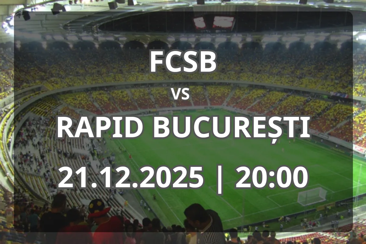 Derby FCSB – Rapid București (21.12.2025, 20:00): analiză și previziune