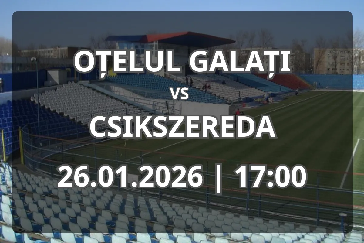Pronostic pentru jocul Oțelul Galați contra Csíkszereda (26.01.2026, Ora 17:00)
