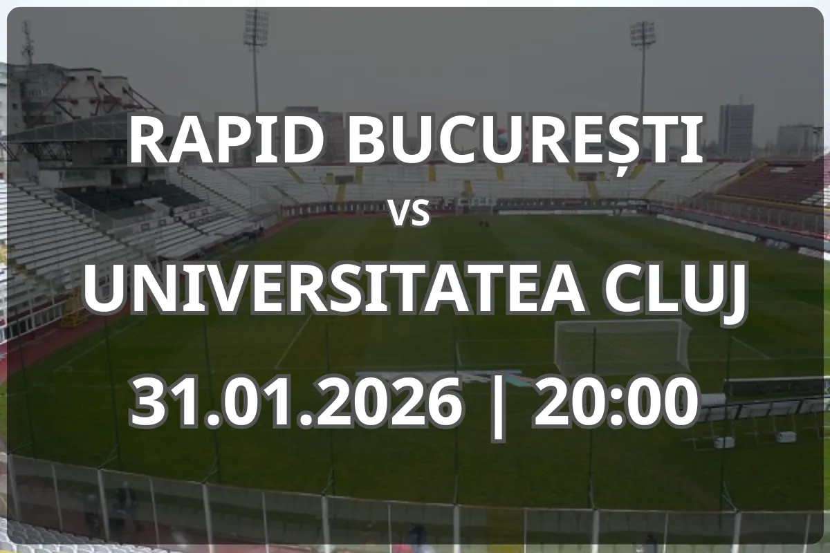 Analiza duelului Rapid București vs Universitatea Cluj – pronostic complet