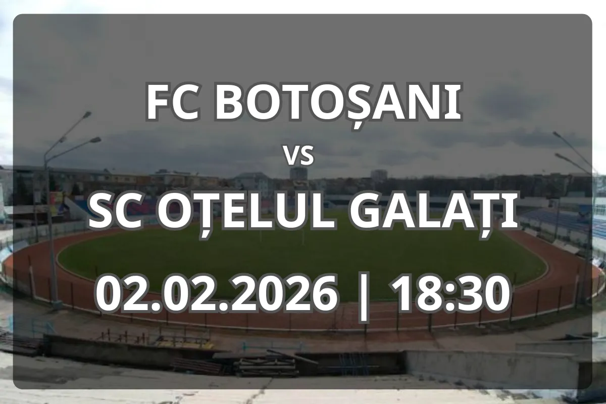 FC Botoșani – SC Oțelul Galați: Cine are avantajul? (02.02.2026, 18:30)