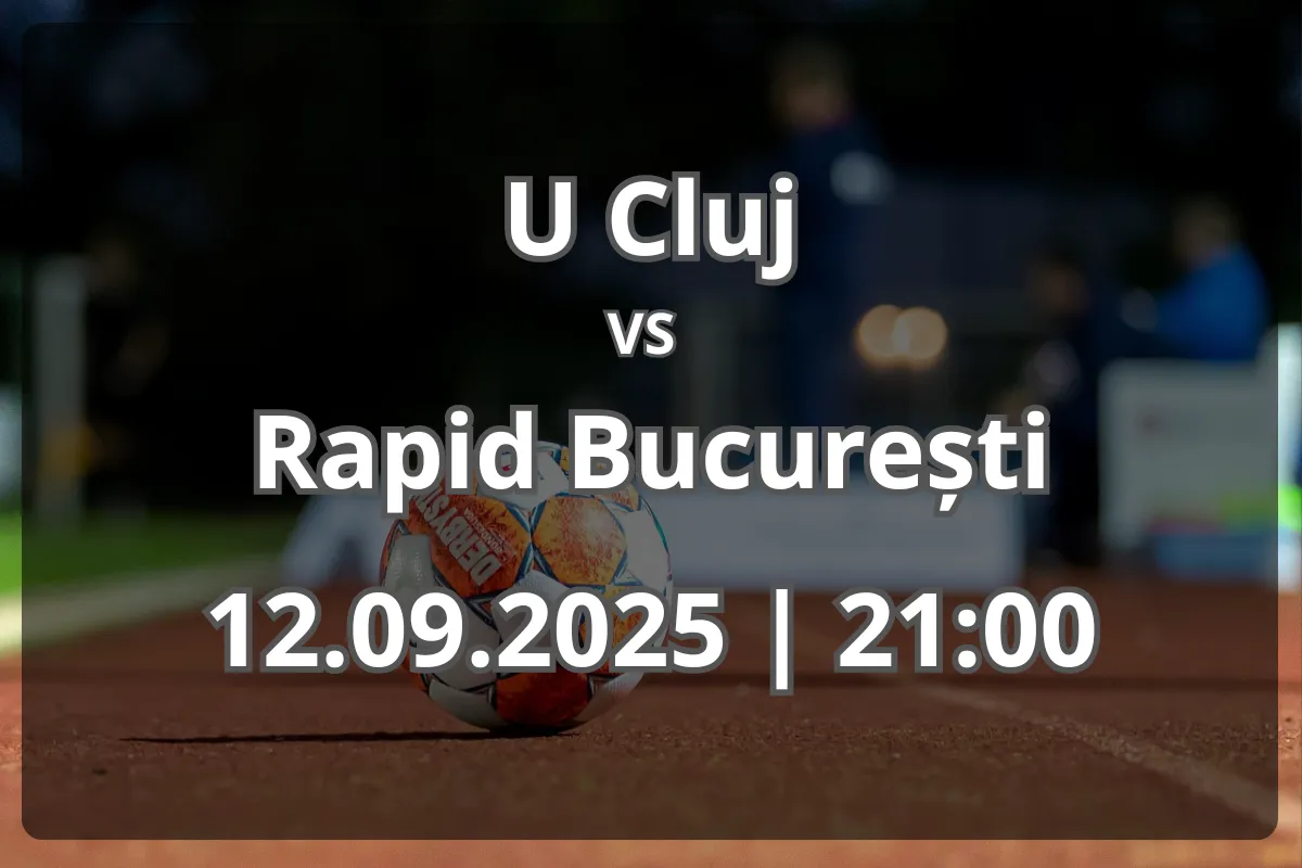 U Cluj – Rapid București: Duel cu miză în Superliga (12.09.2025, 21:00)