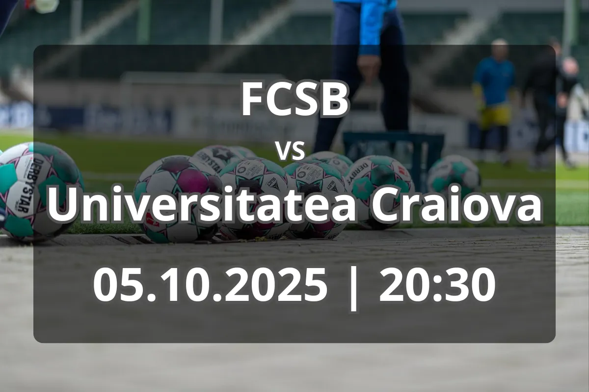 FCSB – Universitatea Craiova: duel cu miză pe National Arena