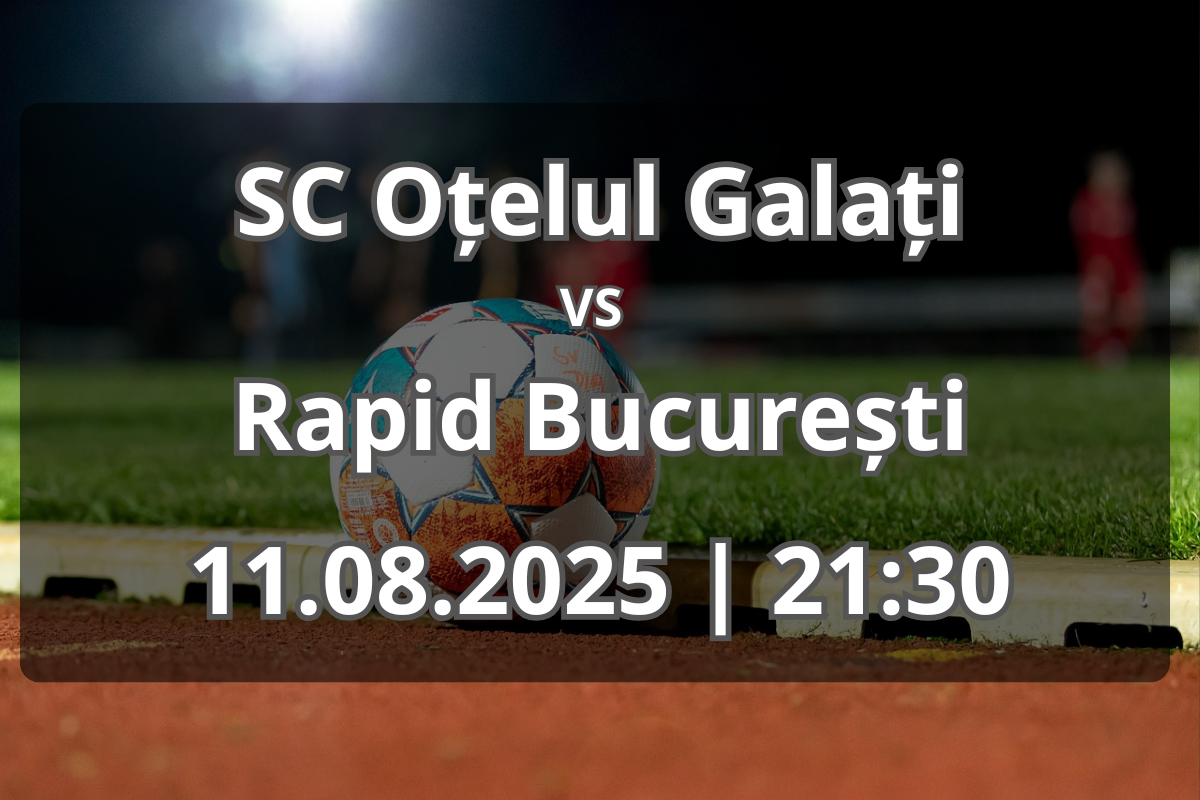 SC Oțelul Galați și Rapid București deschid seara cu un duel interesant