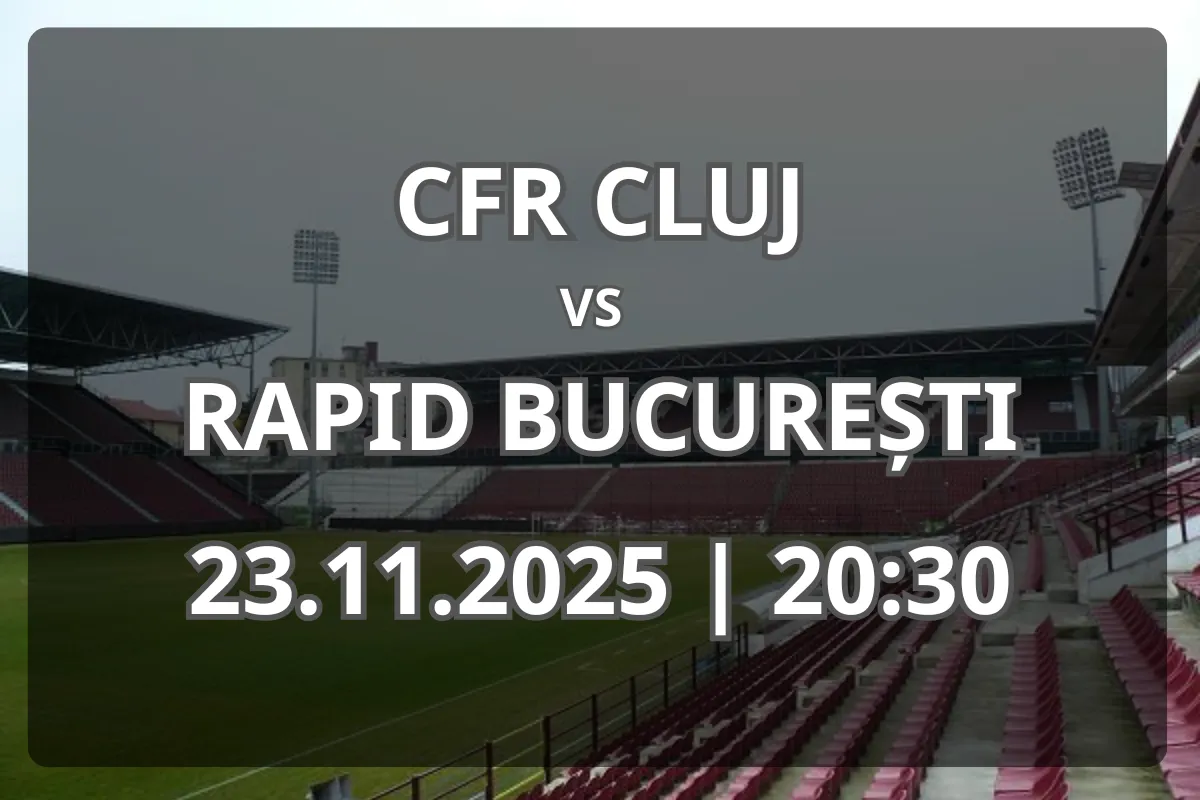 Derby CFR Cluj – Rapid București (23.11.2025, 20:30): Analiză și pronostic detaliat