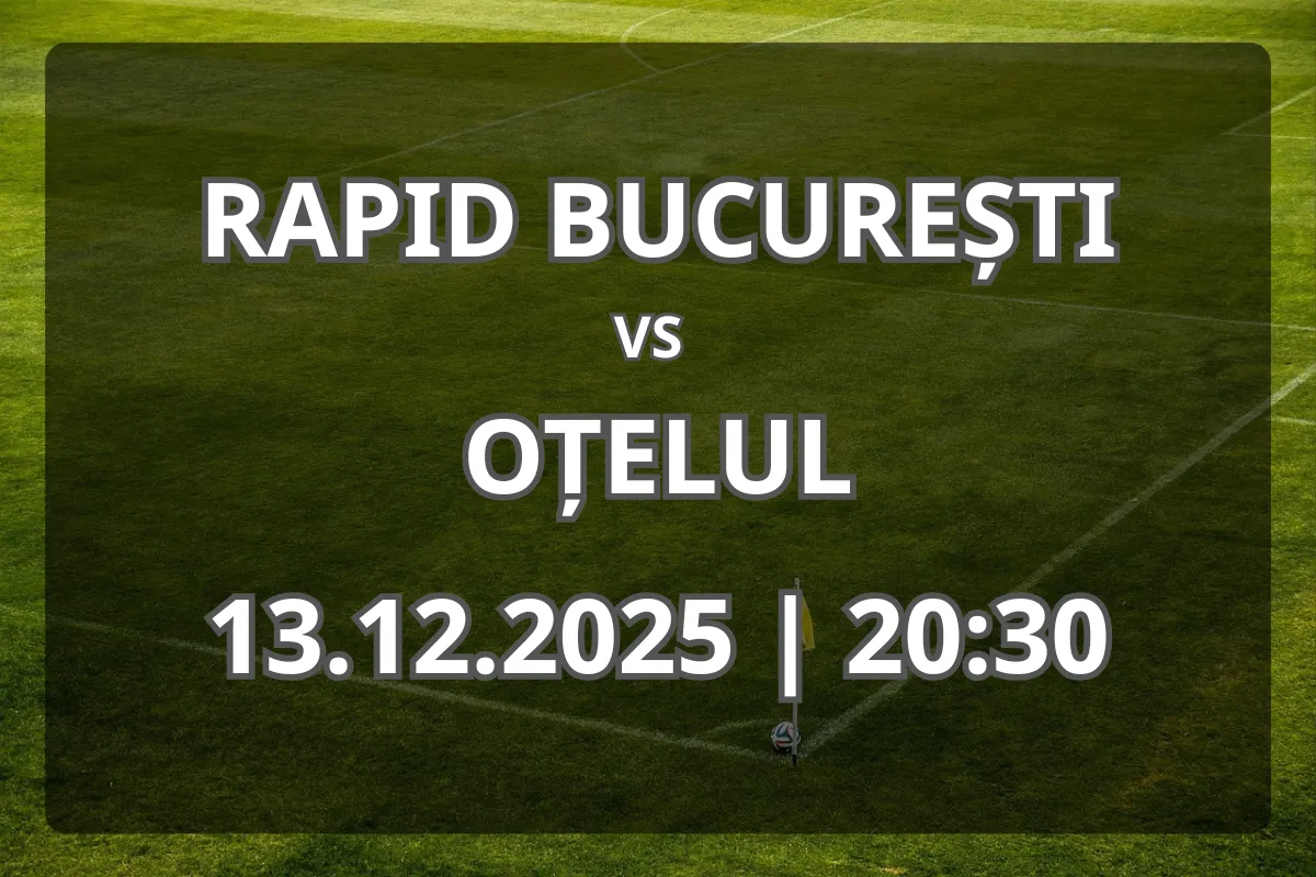 Rapid București – Oțelul (13.12.2025): previzualizare și pronostic